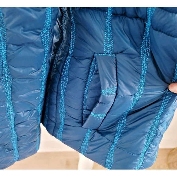 Cabi Poseidon Puffer 914 Teal Blue Zip Up Mock Neck Outdoor Jacket Coat XS - Picture 7 of 15